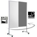 Przesuwna tablica moderacyjna 2w1 Neuland Pinboard LW-11 Duo Slide, matowoczarna rama
