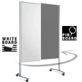 Przesuwna tablica moderacyjna 2w1 Neuland Pinboard LW-11 Duo Slide, srebrna rama