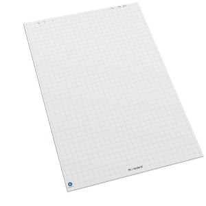 Pojedynczy blok białego papieru z recyklingu w kratkę do flipchartów Neuland