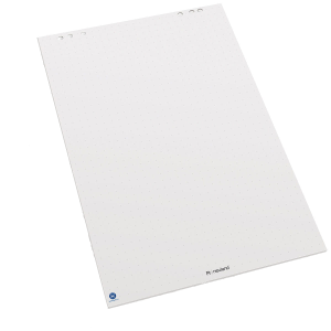 Pojedynczy blok białego papieru z recyklingu w krzyżyki do flipchartów Neuland