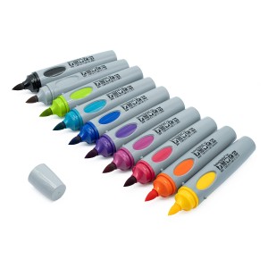 Zestaw grubych markerów do papieru Neuland BigOne® Art 10-pak, pędzelkowa końcówka