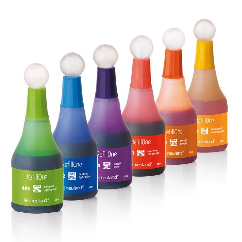 Zestaw tuszów uzupełniających do markerów do papieru Neuland RefillOne 6-pak Rainbow