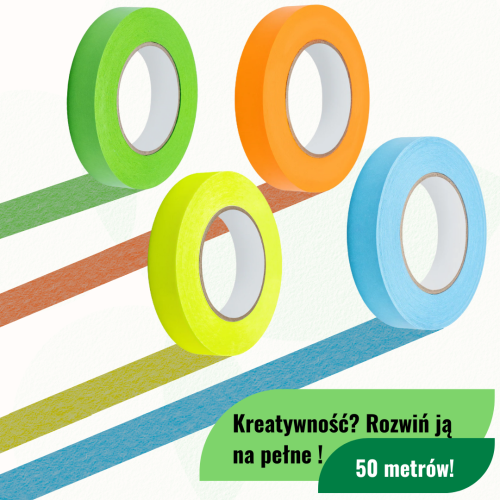 Specjalna naścienna taśma facylitacyjna Neuland WallTape, 50 m x 24 mm