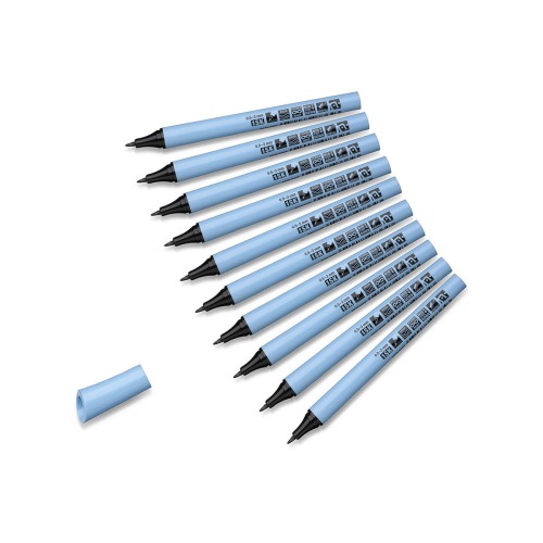 Zestaw cienkich markerów do papieru Neuland FineOne® Flex 10-pak, elastyczna końcówka, pojedyncze kolory - kolor czarny 1SK