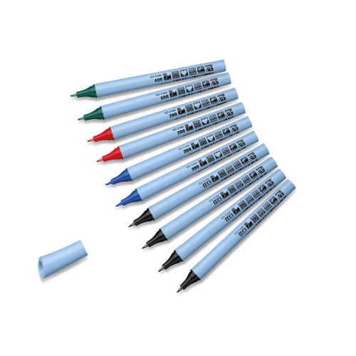 Zestaw cienkich markerów do papieru Neuland FineOne® Flex 10-pak, elastyczna końcówka (Wybierz zestaw: Zestaw podstawowy)