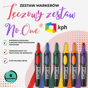 Tęczowy zestaw 6 sztuk markerów Neuland No.One®, skośna końcówka