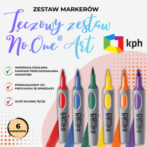Tęczowy zestaw 6 sztuk markerów Neuland No.One® Art, pędzelkowa końcówka