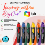 Tęczowy zestaw 6 sztuk markerów Neuland BigOne®, skośna końcówka