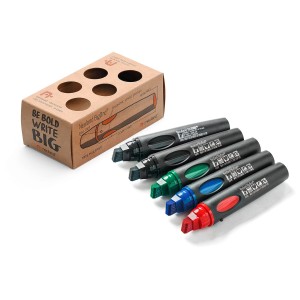 Zestaw grubych markerów do papieru Neuland BigOne® 5-pak, skośna końcówka, kolory podstawowe