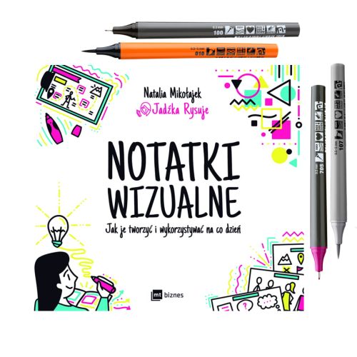 Zestaw: Książka "Notatki wizualne. Jak je tworzyć i wykorzystywać na co dzień" + markery