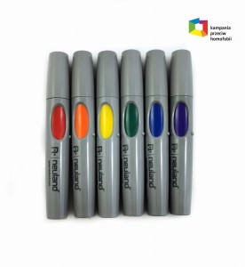 Tęczowy zestaw 6 sztuk markerów Neuland No.One® Art, pędzelkowa końcówka