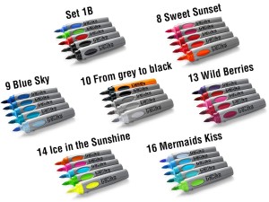 Zestaw grubych markerów do papieru Neuland BigOne® Art 5-pak, pędzelkowa końcówka