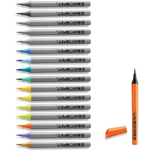 Komplet cienkich markerów do papieru Neuland FineOne® Art 16+1, pędzelkowa końcówka