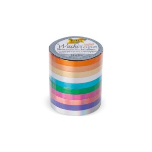 Zestaw połyskliwych taśm dekoracyjnych Washi Tape, 10 szt.