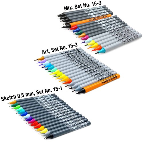 Zestaw cienkich markerów do papieru Neuland FineOne® 15-pak